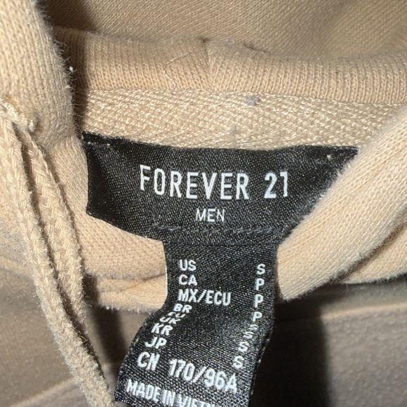 Forever 21 Men's Beige Hoodie - Picture 3 of 5